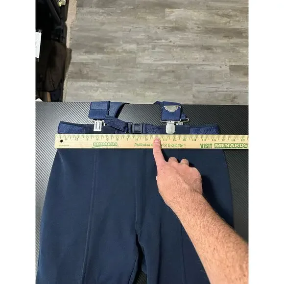 Vintage Roffe Skiwear Softshell Ski Pants Padded Navy Blue Size 32 Waist - Picture 4 of 13